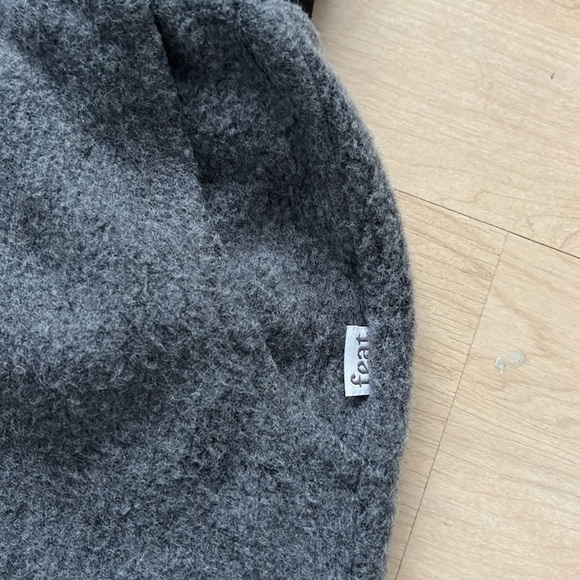 NWOT Feat Women's BlanketBlend Fuzzy Shorts Gray Black Waistband Drawstring XS - Picture 2 of 8